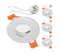 ledscom.de 4x cornice da incasso a soffitto per bagno ERID, a prova di umidità, bagno, IP44, rotonda, bianco opaco (GU10/MR16/GU5,3/50mm) incl. presa GU10