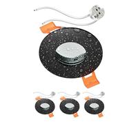 ledscom.de 4x cornice da incasso a soffitto per bagno ERID, impermeabile, bagno, IP44, rotonda, nero opaco, incl. presa GU5.3