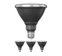 ledscom.de 4x E27 lampadina LED, PAR38 collo corto, bianco caldo (2700 K), 15,9 W, 1279lm, 43°, specchio riflettore (argento)