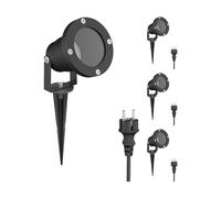 ledscom.de 4x Faretto da giardino a LED DUK nero con picchetto a terra per esterni, alluminio, senza lampadina
