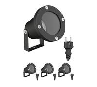 ledscom.de Faretti da giardino DUK 4 pezzi, per esterni IP65, Nero, Spina, 1x GU10 max. 15W
