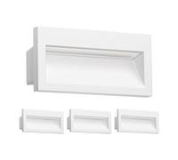 ledscom.de 4x Lampada da incasso a parete a LED NOLA, downlight per esterni, IP54 opaco, 140 x 70 mm, bianco caldo