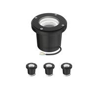 ledscom.de 4x lampada da incasso a terra BOFU per esterni, IP67, orientabile, nera, rotonda, 150mm Ø, 1x GU10 max. 15W