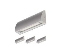ledscom.de 4x Lampada da parete LED/luce per scale SEGIN per esterni, IP54, piatta, downlight, grigio opaco, angolare, 6,2 W, 566lm, bianco caldo