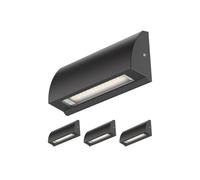 ledscom.de 4x Lampada da parete LED/luce per scale SEGIN per esterni, IP54, piatta, downlight, nero opaco, angolare, 3,8 W, 265lm, bianco caldo