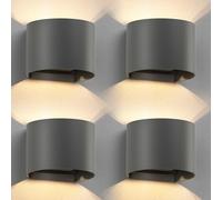 ledscom.de 4x lampada da parete RUNEL per esterni, IP65, up/downlight, antracite opaco, rotonda, 1x G9 max. 10W
