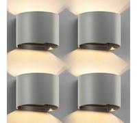 4x applique RUNEL per esterni IP65 up/downlight grigio opaco rotondo 1x G9 max.