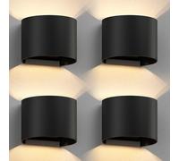 4x applique RUNEL per esterni IP65 up/downlight nero opaco rotondo 1x G9 max.