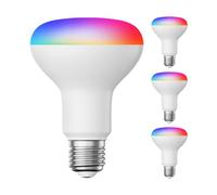 ledscom.de 4x lampadine LED RGB E27, R80, bianco caldo - bianco freddo (2700-6300 K), 9,9 W, 950lm, Smart Home, WLAN, Alexa, opaco