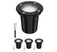 ledscom.de 4x luce da incasso a terra BOLI per esterni, IP67, nero, smerigliato, rotondo, 108mm Ø incl. lampada LED 450lm bianco