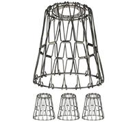 ledscom.de 4x paralume a gabbia, cromo-nero, 135mm Ø