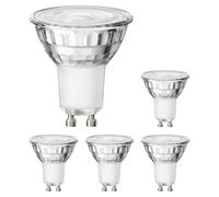 ledscom.de 5 lampadine LED GU10, PAR16, bianco caldo (2800 K), 7,6 W, 1103 lm, riflettore a specchio 33° (argento