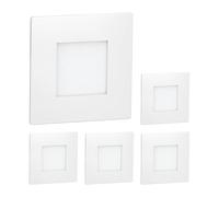 ledscom.de 5 LED luce per scale/apparecchio da incasso FEX per interni ed esterni, angolare, 85 x 85 mm, bianco freddo