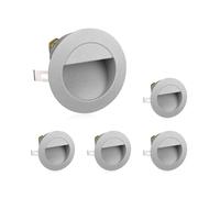 ledscom.de 5 LED luce per scale/apparecchio da incasso per interni ed esterni, downlight, rotondo, grigio, Ø 125 mm, bianco caldo
