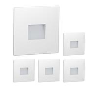 ledscom.de 5 LED luce per scale/parete da incasso FOW per interni ed esterni, downlight, angolare, 85 x 85 mm, bianco caldo