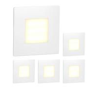 ledscom.de 5 luci LED per scale/faretti da incasso a parete FEX per interni ed esterni, di forma quadrata, 85 x 85 mm, bianco caldo