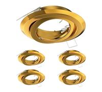 ledscom.de 5 pezzi cornice da incasso a soffitto FABI, rotonda, girevole, oro lucido