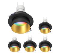 5x Cornice da incasso a soffitto KRON rotonda nero/oro opaco [EEK: F]