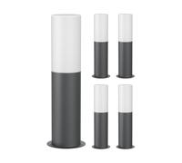 ledscom.de 5 pezzi luce di percorso/bitta luminosa GROPO per esterni con copertura in vero vetro premium - resistente ai raggi UV, non ingiallisce, IP44, 41 cm, antracite 1x E27 max. 40W
