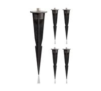 ledscom.de 5 pezzi picchetto da giardino, per luci da giardino, nero, 17 cm, 45 mm Ø