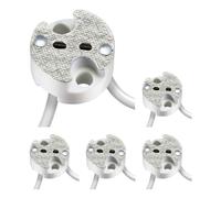 ledscom.de 5 pezzi presa GU5.3/G4, ceramica, bianco, 12V AC, max. 25W