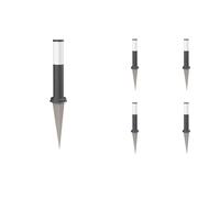 ledscom.de 5 pz. bitta luminosa PORU con picchetto a terra per esterni, IP44, 39cm, antracite, incl. lampada E27 max. 963lm, bianco caldo