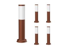 ledscom.de 5 pz. bitta luminosa PORU per esterni, IP44, 39cm, marrone, incl. lampada E27 471lm, bianco extra-caldo