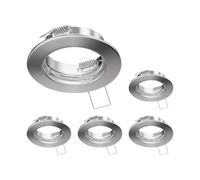 ledscom.de 5 pz. cornice da incasso a soffitto FERE, rotonda, acciaio inox opaco