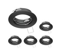 ledscom.de 5 pz. cornice da incasso a soffitto FERE, rotonda, nero opaco
