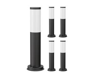 ledscom.de 5x bitte luminose PORU nere per esterni, in acciaio inox, rotonde, 38,5 cm, incl. lampadina E27 max. 963lm bianco caldo dimmerabile in 3 fasi senza dimmer