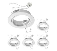 ledscom.de 5 pezzi cornice da incasso a soffitto FERE cornice da incasso bianco opaco orientabile (LED/alogena/MR16/50mm) incl. presa GU5.3
