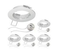 ledscom.de 5 pz. cornice da incasso a soffitto FERE, rotonda, bianco lucido (GU10/MR16/GU5,3/50mm) incl. presa GU10