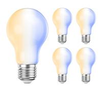 ledscom.de 5x lampadine LED E27, A60, bianco caldo - bianco freddo (2700-6300 K), 6,7 W, 918lm, Smart Home, WLAN, Alexa, vetro smerigliato
