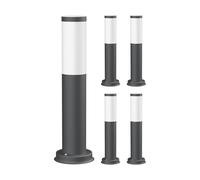 ledscom.de 5 pz. bitta luminosa PORU per esterni, IP44, 39cm, antracite, incl. lampada E27 471lm, bianco extra-caldo