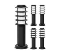 ledscom.de 5 pz. bitta luminosa PORU per esterni, IP44, griglia, 39cm, nero, incl. lampada E27 471lm, bianco extra-caldo
