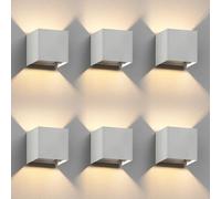 ledscom.de 6 applique CUBEL per esterni, IP65, illuminazione verso l'alto/verso il basso, bianco opaco, quadrate, 1x G9 max. 10W