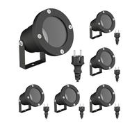 ledscom.de 6 faretti da giardino DUK per esterni, IP65, con spina, neri, 1x GU10 max. 15 W