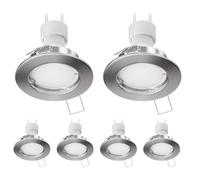 ledscom.de 6 faretti da incasso a soffitto FERE cornice da incasso cromo opaco GU10 PAR16 LED 4,888W= 4,888W 450lm bianco