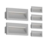 ledscom.de 6 LED da incasso a parete NOLA, downlight per esterni, IP54, grigio opaco, 140 x 70 mm, bianco caldo