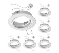 ledscom.de 6 pezzi cornice da incasso a soffitto FERE cornice da incasso bianca orientabile (LED/alogena/MR16/50mm) incl. presa GU5.3