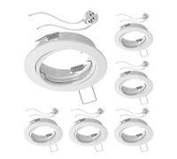 ledscom.de 6 pezzi cornice da incasso a soffitto FERE cornice da incasso bianco opaco orientabile (LED/alogena/MR16/50mm) incl. presa GU5.3