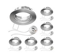 ledscom.de 6 pezzi cornice da incasso a soffitto FERE cornice da incasso cromata opaca (LED/alogena/GU10/MR16/PAR16/50mm) incl. presa GU10