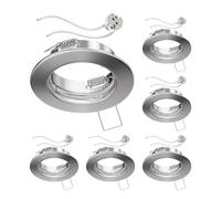 ledscom.de 6 pezzi cornice da incasso a soffitto FERE cornice da incasso cromata opaca (LED/alogena/MR16/50mm) incl. presa GU5.3