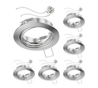 ledscom.de 6 pezzi cornice da incasso a soffitto FERE cornice da incasso cromata opaca orientabile (LED/alogena/MR16/50mm) incl. presa GU5.3