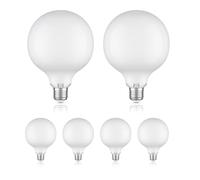 ledscom.de 6 pezzi E27 Lampadina LED, G125, bianco caldo (2700 K), 6,2 W, 845lm, vetro satinato extra opaco