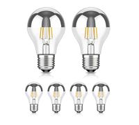 ledscom.de 6 pezzi E27 lampadina LED, A60, bianco caldo (2700 K), 4,1 W, 461lm, specchio della testa (argento)