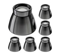 ledscom.de 6 pezzi Plafoniera/porta lampada MINZ, porcellana, nero lucido, 1x E27 max. 300W