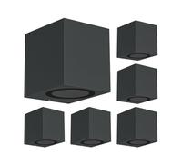 ledscom.de 6 pz. applique ALSE per esterni, IP54, downlight, antracite opaco, angolare, 1x GU10 max. 35W