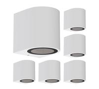 ledscom.de 6 pz. applique ALSE per esterni, IP54, downlight, bianco opaco, rotondo, 1x GU10 max. 35W