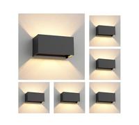 ledscom.de 6 pz. applique CUBEL per esterni, IP65, up/downlight, antracite opaco, rettangolare, 2x G9 max. 10W